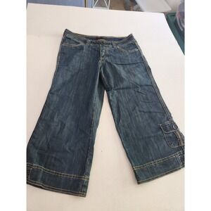 Christopher Blue Stretch Denim Capris Women's Size 8 Cropped Wide Leg